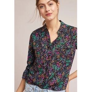 Anthropologie Maeve Ambroseli Floral Button Down Size 8